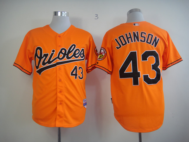 Men Baltimore Orioles #43 Johnson Orange MLB Jerseys